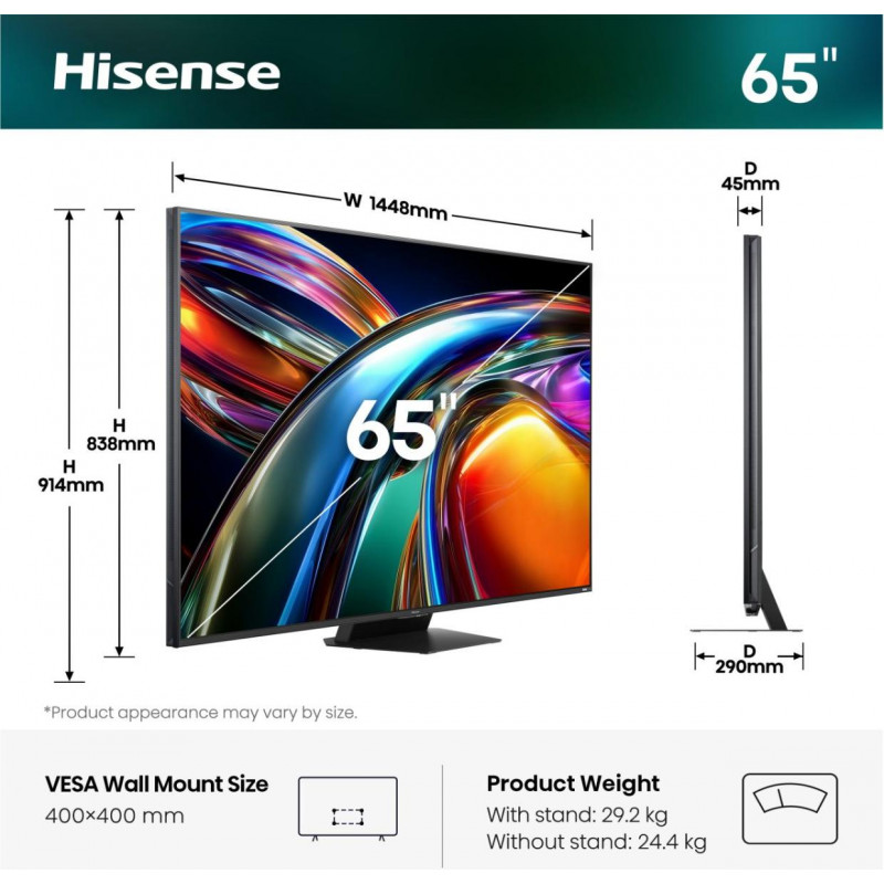 Hisense 65UR9S 65 inch RGB Mini LED 4K 170Hz VRR Television (2026)