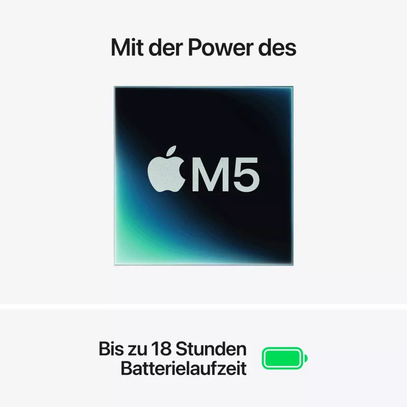 Apple MacBook Air 15 inch M5 10-Core CPU 10-Core GPU 24GB RAM 2TB SSD - Silver, German Keyboard with Touch ID, 35W Dual USB-C Power Adapter (CTO)