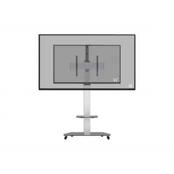 celexon Professional Adjust-3270MP TV Cart for 32-70 inch Flat Screens, Aluminium/Frosted Glass, Silver