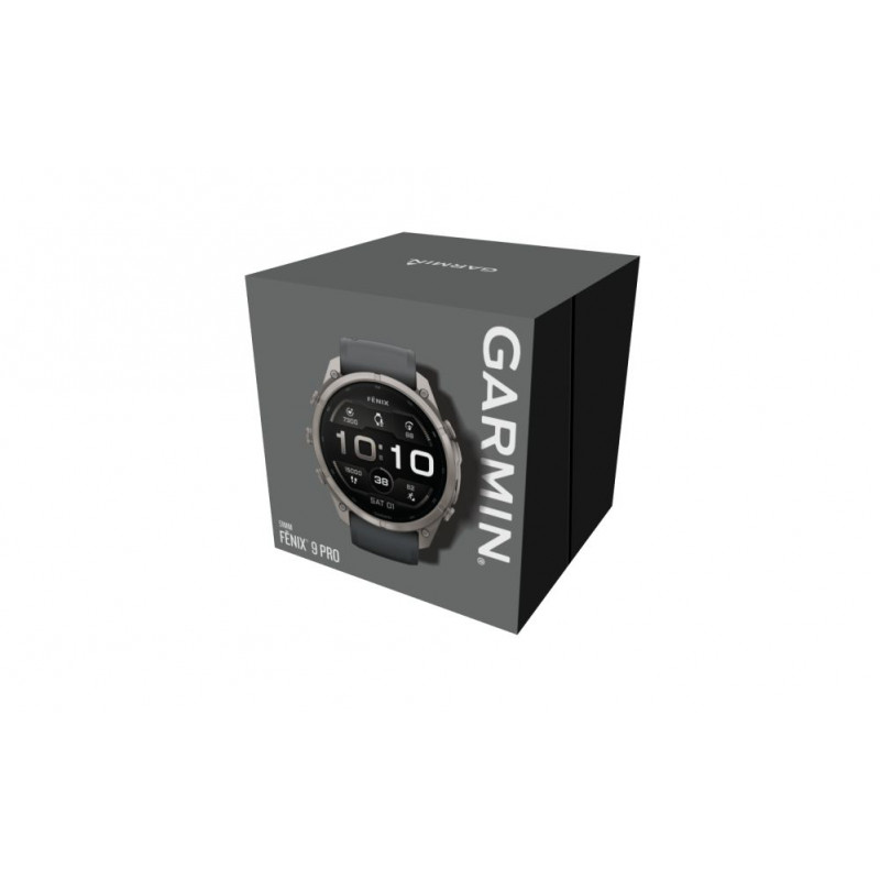 Garmin Fenix 9 Pro – 51mm Titanium with Graphite/Black Silicone Band Smartwatch