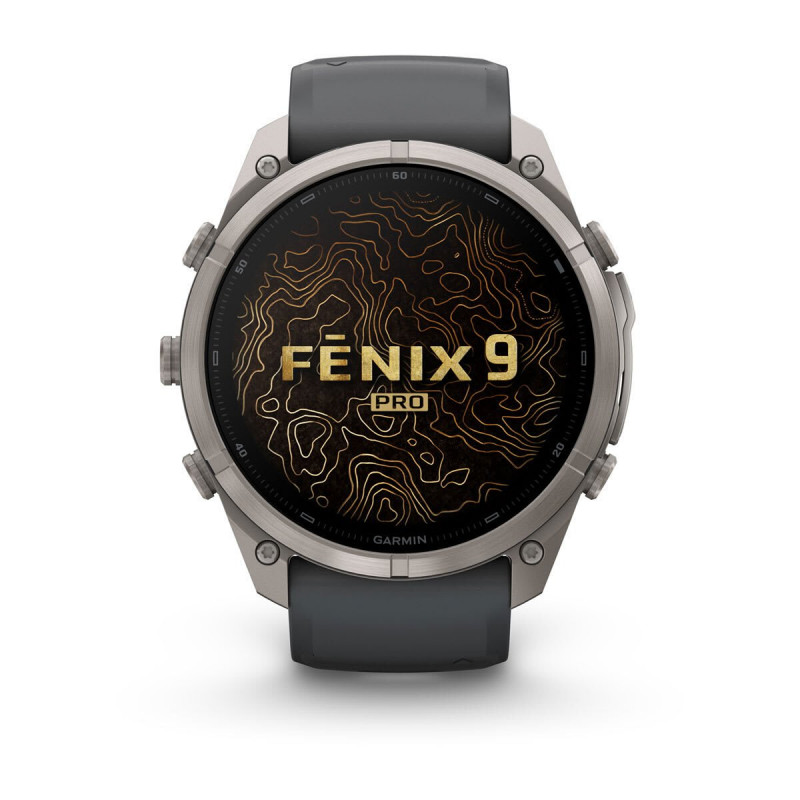 Garmin Fenix 9 Pro – 51mm Titanium with Graphite/Black Silicone Band Smartwatch