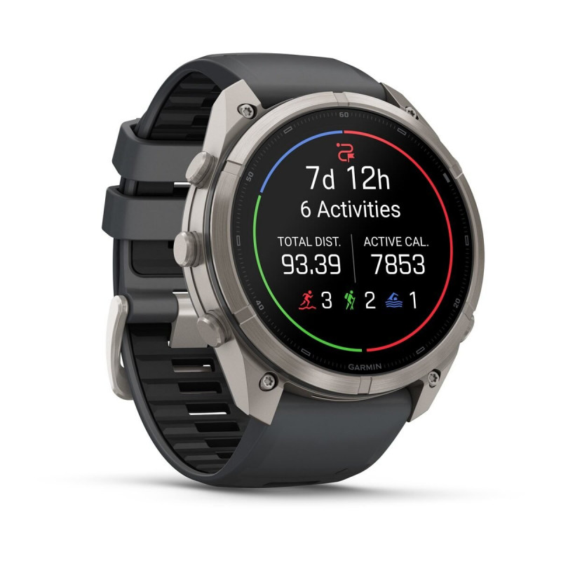 Garmin Fenix 9 Pro – 51mm Titanium with Graphite/Black Silicone Band Smartwatch