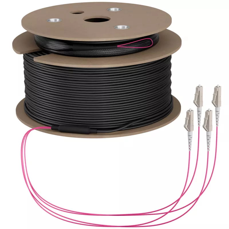 EFB Fibre Optic Trunk Cable OM4, 4 Fibres, LC-LC, 130 m, LSZH