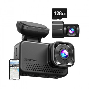 REDTIGER VC70 Wi-Fi 4K + 2.5K Dash Cam with 128GB Card