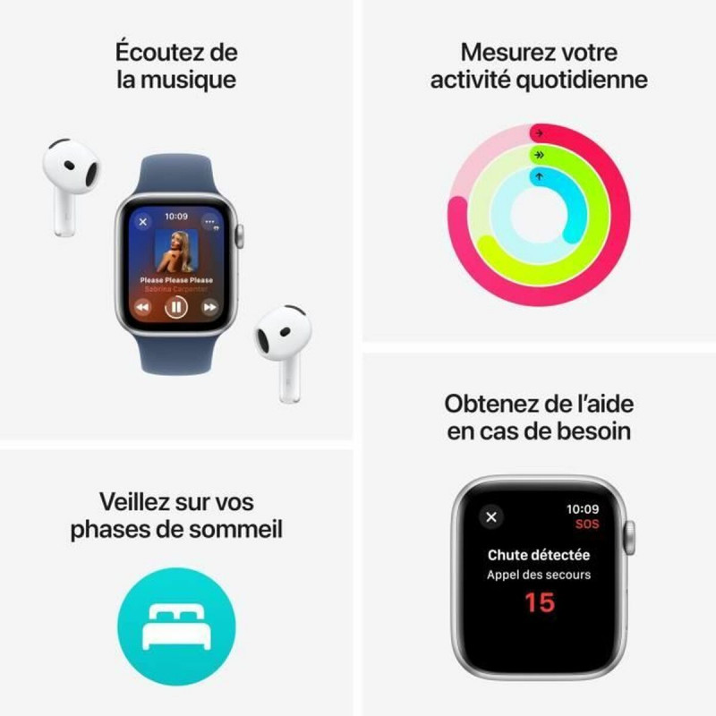 Apple Watch SE (GPS) 40 mm Midnight Aluminium Case with Midnight Sport Band - S/M