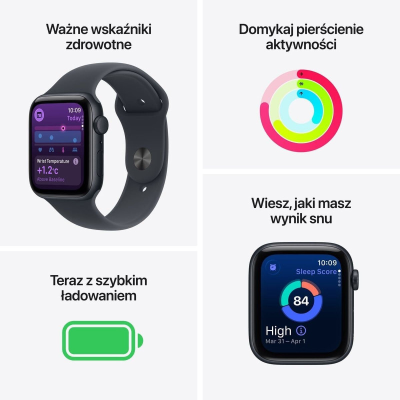 Apple Watch SE 3 (2025) GPS 40mm Starlight Aluminium Case, Starlight Sport Band S/M (MEH34)