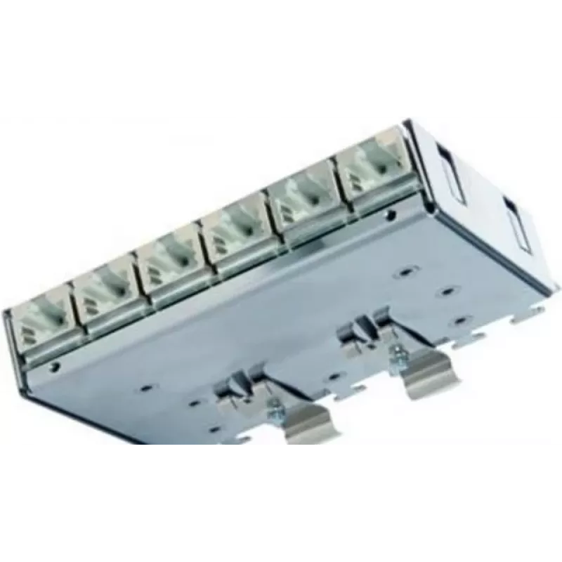 Telegärtner Cat.6A Patch Distributor (Deep) for DIN Rail with TS Adapter, 6x RJ45 Sockets (J02021A0055)