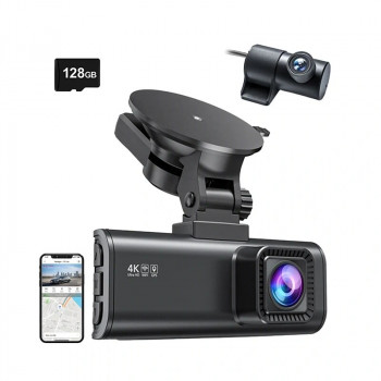 REDTIGER F7NP Wi-Fi 4K + 1080p Dash Cam, 128GB
