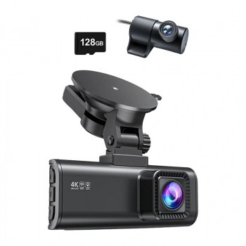 REDTIGER F7NP Wi-Fi 4K + 1080p Dash Cam, 128GB