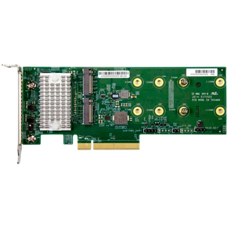 Supermicro AOC-SLG4-2H8M2-O 2-Port M.2 NVMe/SATA RAID 0/1 Carrier Card, Low-Profile PCIe 4.0 x16
