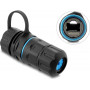 Delock Cable Connector RJ45 Jack to RJ45 Jack Cat.6A with M20 x 1.5 mm Thread and Closure Cap with Case IP68 Dust and Waterproof (91840)
