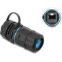 Delock Cable Connector RJ45 Jack to RJ45 Jack Cat.6A with M23.5 x 1.5 mm Thread and Cap with Case IP68 Dust and Waterproof (91841)