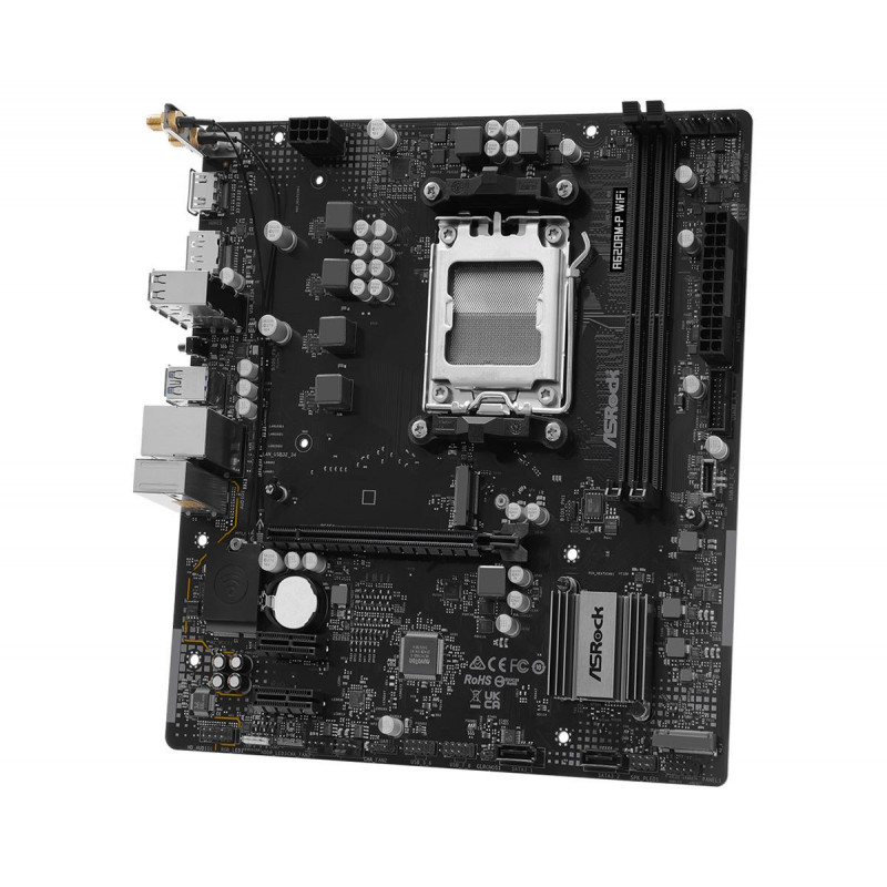 ASRock A620AM-P WIFI Motherboard, AMD A620A, Socket AM5, microATX