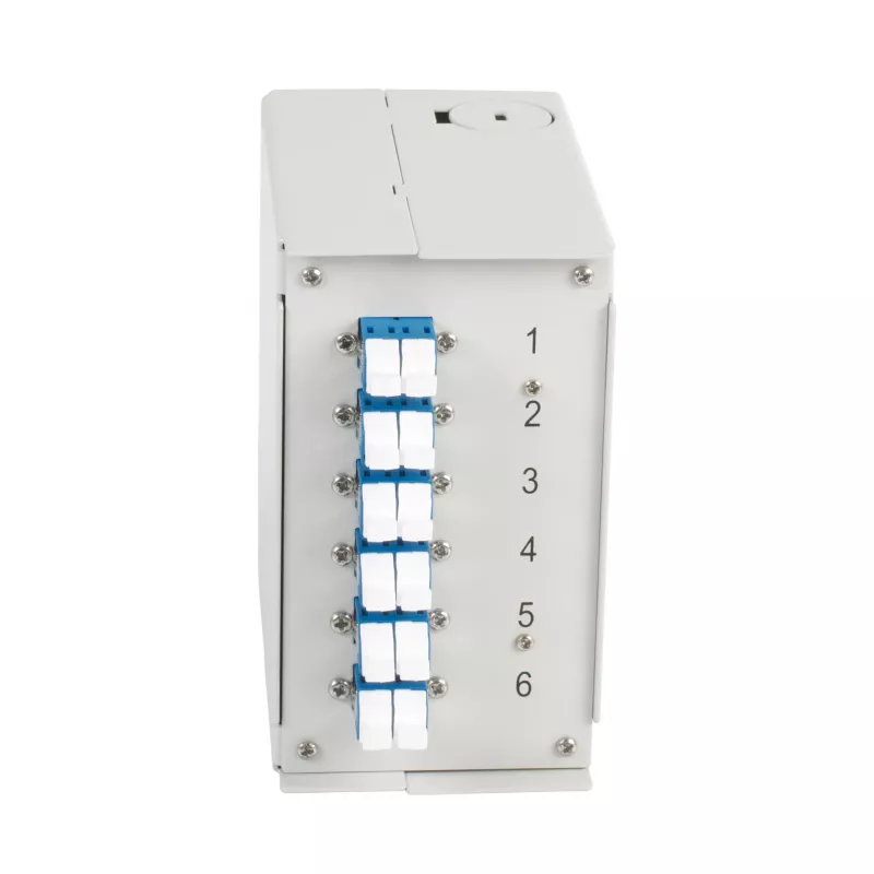 EFB Elektronik DIN Rail Fibre Box OS2 G652D, 12x LC Pigtails, 6x LC Duplex Couplers (BHS70921.12)
