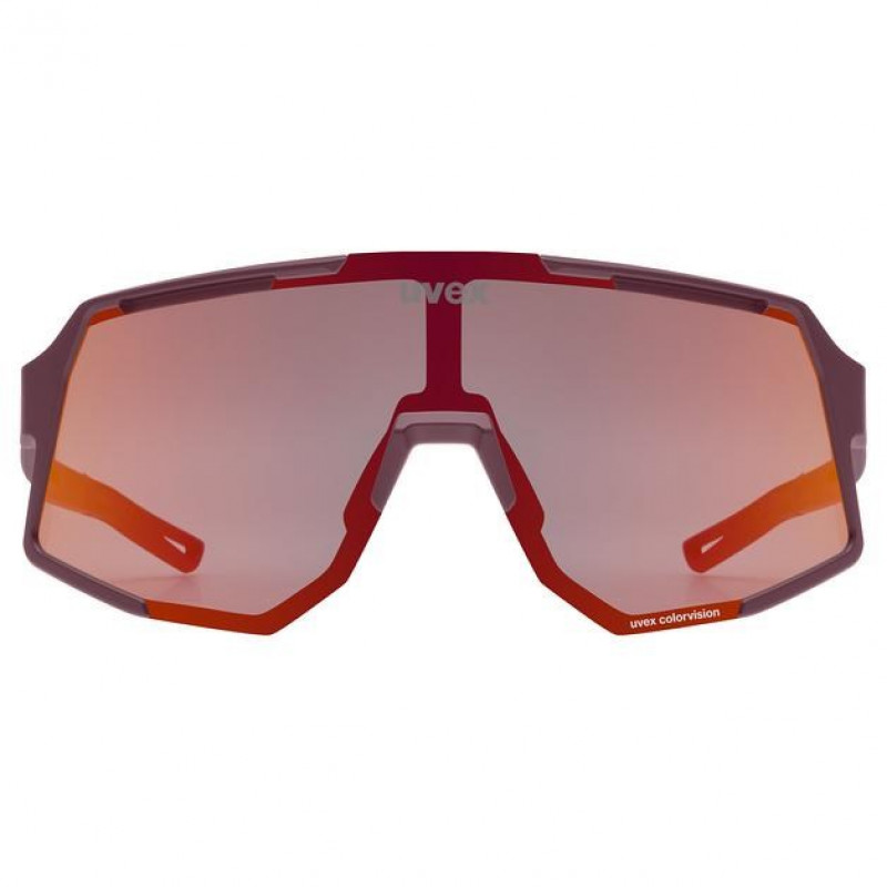 Uvex Sequenze CV Cycling Sunglasses, Cranberry Matt / Mirror Red
