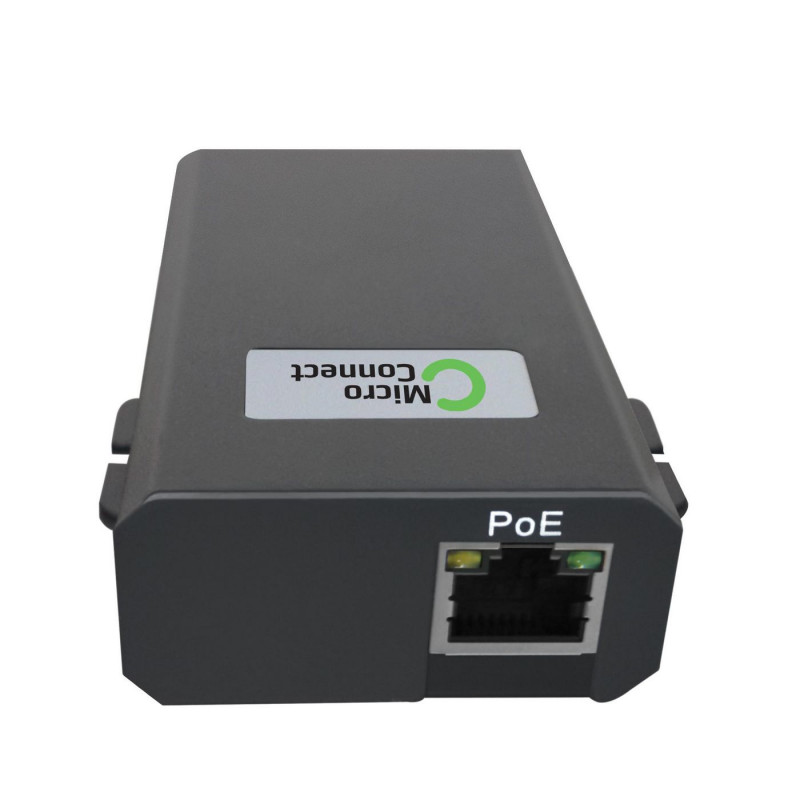 Microconnect POEINJ-60W-USBC Gigabit Ethernet PoE Injector, IEEE 802.3af/802.3bt, 100 m, Black