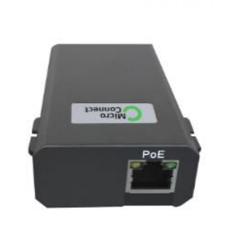 Microconnect POEINJ-60W-USBC Gigabit Ethernet PoE Injector, IEEE 802.3af/802.3bt, 100 m, Black