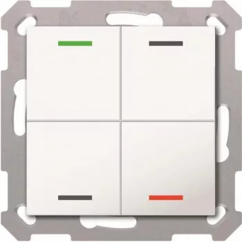 MDT TAL-5504002.02S KNX Push Button Light55, 4-Gang, RGBW, Pure White Glossy, Neutral
