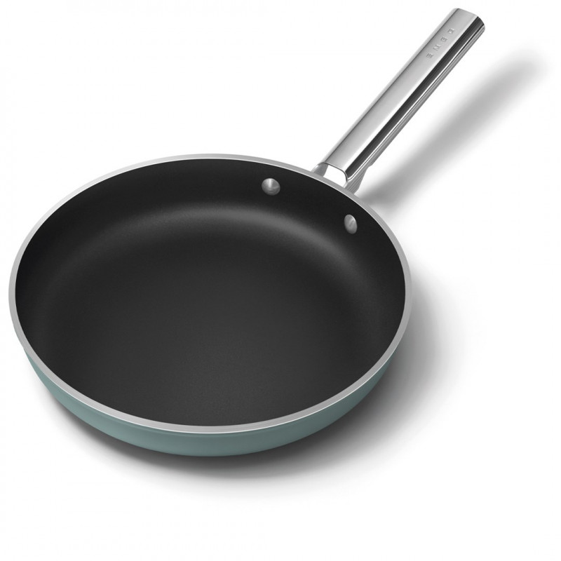 Smeg FPF2802EGM Frying Pan, 28 cm, Ceramic, Stainless Steel Handle, Emerald Green