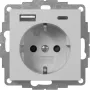 Gira Socket Outlet with USB, Grey (2459015)