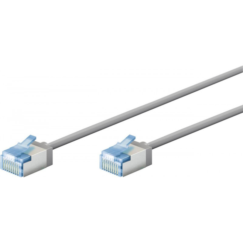 Goobay Slim Cat6a U/FTP Patch Cable RJ45, 1 m, Grey