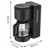 WMF Stelio Coffee Machine with Glass Jug, Deep Black (412150071)