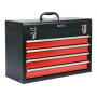 Yato YT-08874 Small Parts/Tool Box, Stainless Steel, Black/Red
