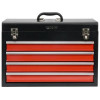 Yato YT-08874 Small Parts/Tool Box, Stainless Steel, Black/Red
