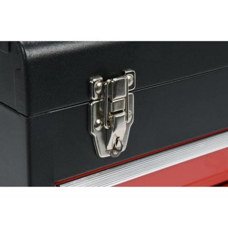 Yato YT-08874 Small Parts/Tool Box, Stainless Steel, Black/Red