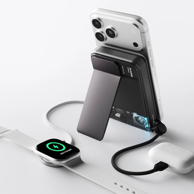 SHARGE ICEMAG 3 Power Bank, 10,000 mAh, 25 W Qi2, 35 W USB-C, Black