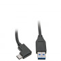 Eaton USB-C to USB-A Cable, Right-Angle USB-C, USB 3.2 Gen 1, 0.91 m, Black