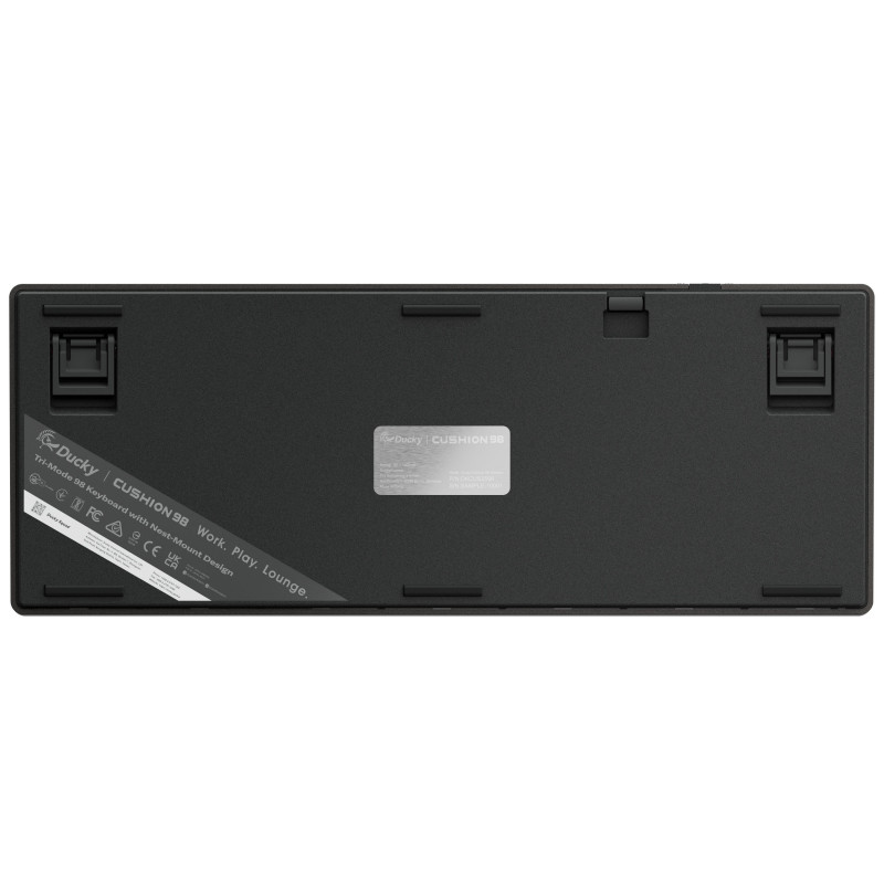 Ducky Cushion 98 Gaming Keyboard, 96%, US Layout (ANSI), Shush Red Switches - Nickel (DKCUS2598-DSUSPHCC3H1)