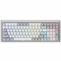 Ducky Cushion 98 Gaming Keyboard, 96%, US Layout (ANSI), Shush Red Switches - Silver (DKCUS2598-DSUSPHCC4S1)