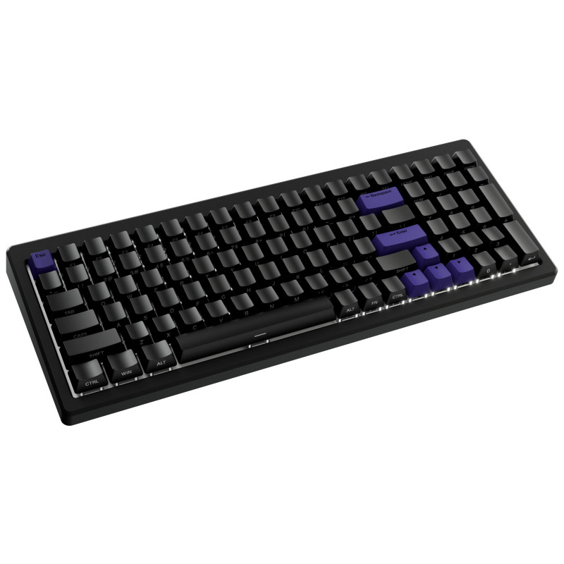 Ducky Cushion 98 Gaming Keyboard, 96%, US Layout (ANSI), Shush Red Switches - Matte Black
