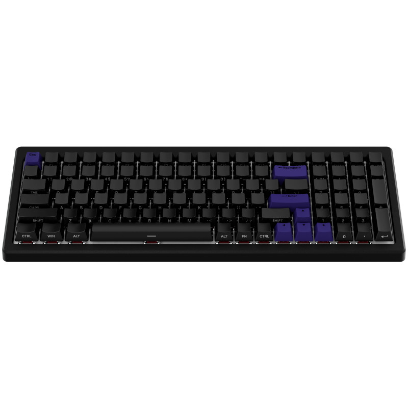 Ducky Cushion 98 Gaming Keyboard, 96%, US Layout (ANSI), Shush Green Switches - Matte Black