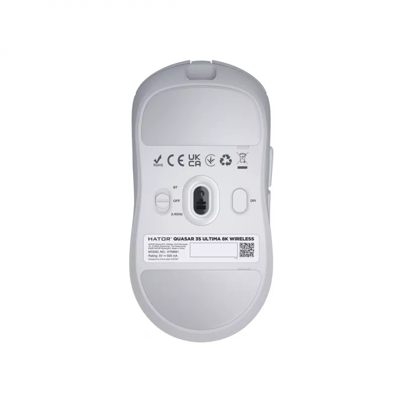 Hator Quasar 3S Ultima Wireless Gaming Mouse, White (HTM661)