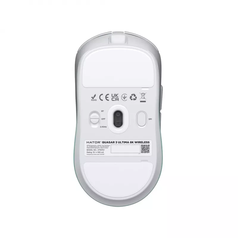 Hator Quasar 3 Ultima Gaming Mouse, White/Mint (HTM761)
