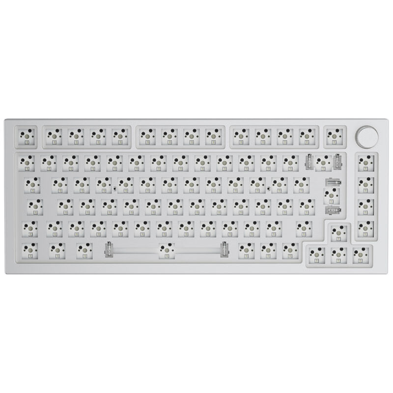 Glorious GMMK Pro White Ice 75% TKL Keyboard - Barebone, ISO Layout, Silver