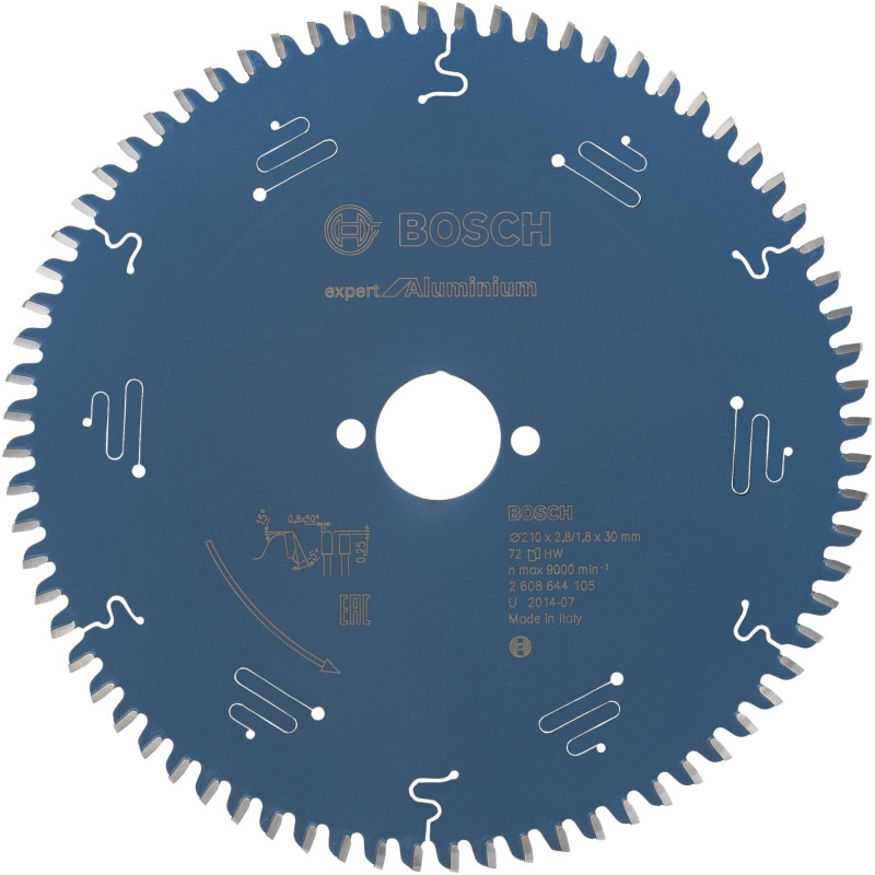 Bosch Expert for Aluminium Circular Saw Blade Ø 210 mm, 72 Teeth, Bore 30 mm (2608644105)