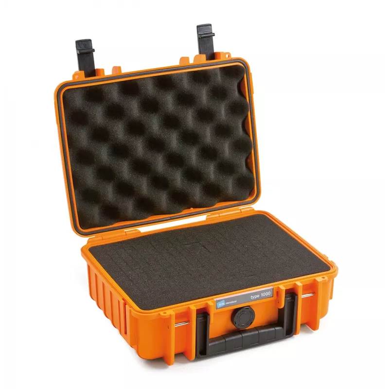 B&W 1000/O/SI Tool Case, Orange, Polypropylene (PP), Dust-resistant, Waterproof, 248.92 x 175.26 x 93.98 mm
