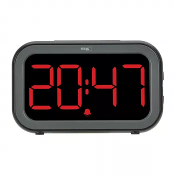 TFA Dostmann Bingo Hybrid Digital Alarm Clock, LCD/LED Display, Black/Anthracite, 60.2048.01