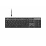 Natec Amberjack Wired Keyboard, US Layout, Linear Hot-Swappable Switches, White Backlight, Anti-Ghosting, Macro Recording, Black/Grey (NKL-2391)