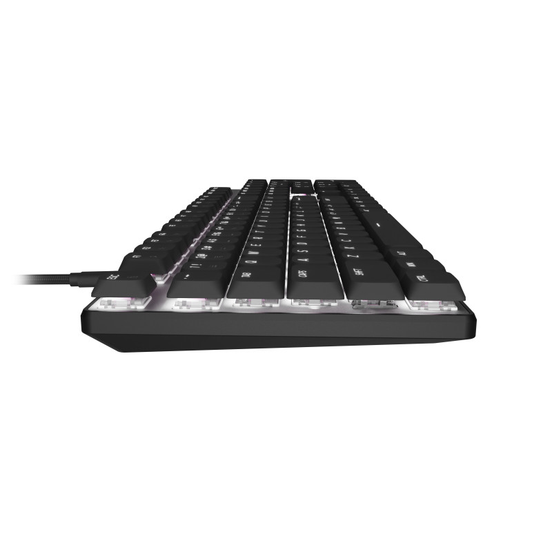 Natec Amberjack Wired Keyboard, US Layout, Linear Hot-Swappable Switches, White Backlight, Anti-Ghosting, Macro Recording, Black/Grey (NKL-2391)