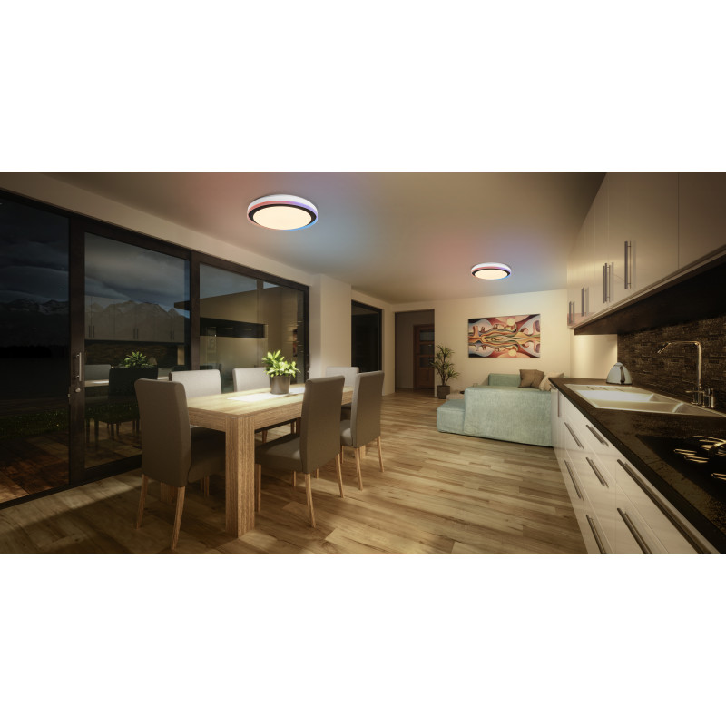 Osram SMART+ WiFi Orbis Magic Wall/Ceiling Light 500 mm, RGB+TW, Dimmable, 38 W - Black/White