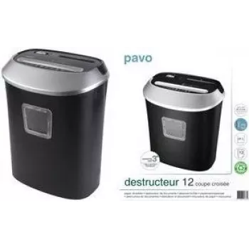 pavo Crosscut 12 Paper Shredder, 5 x 38 mm Particles, 12 Sheets A4, 220 mm Working Width (8053384)