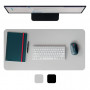 LEITZ Desk Mat 700 x 360 mm, Recycled Leather, Grey, Smooth, Rounded