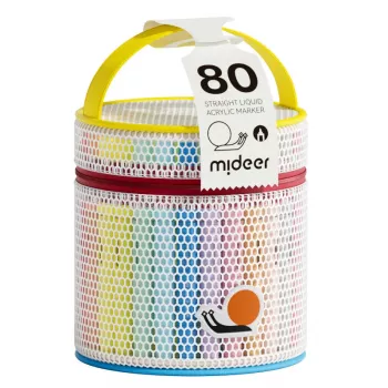 mideer liquid acrylic markers with brush tip – 80 colors in tube