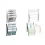 helit Wall-Mounted Brochure Holder, DIN A3 landscape, 4 compartments, black, side panels made of colored PP, compartments made of crystal-clear PS, - 1 piece
