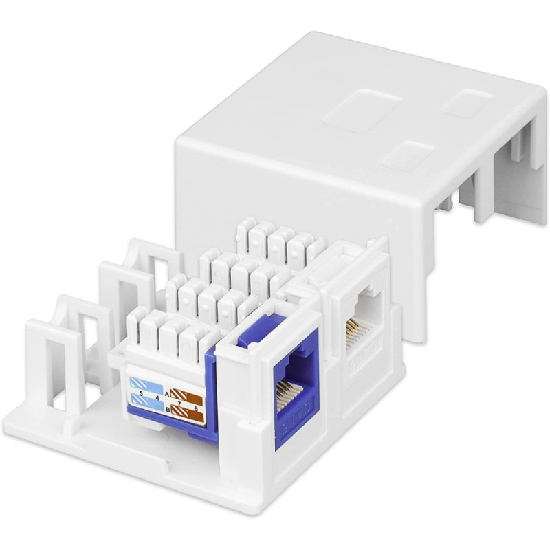 Techly 366310 Surface-Mount Box for 2 Keystone Modules RJ45 or RJ11/12