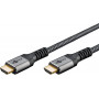 Goobay Soft Ultra High Speed HDMI Cable, 0.5 m, Black/Silver (80731)